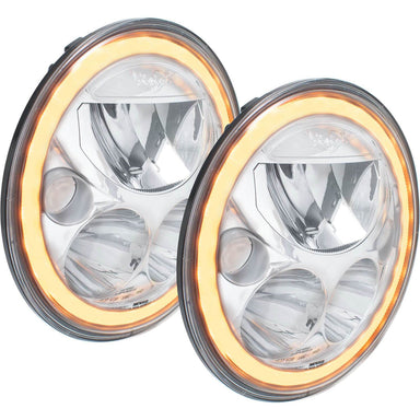 7" VX Series LED Headlight Kit - Chrome | Amber Halo