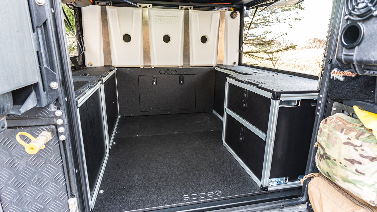 GOOSE GEAR- ALU-CAB CANOPY CAMPER V2 - TOYOTA TACOMA 2005-PRESENT 2ND & 3RD GEN. - REAR DOUBLE DRAWER MODULE - 6' BED