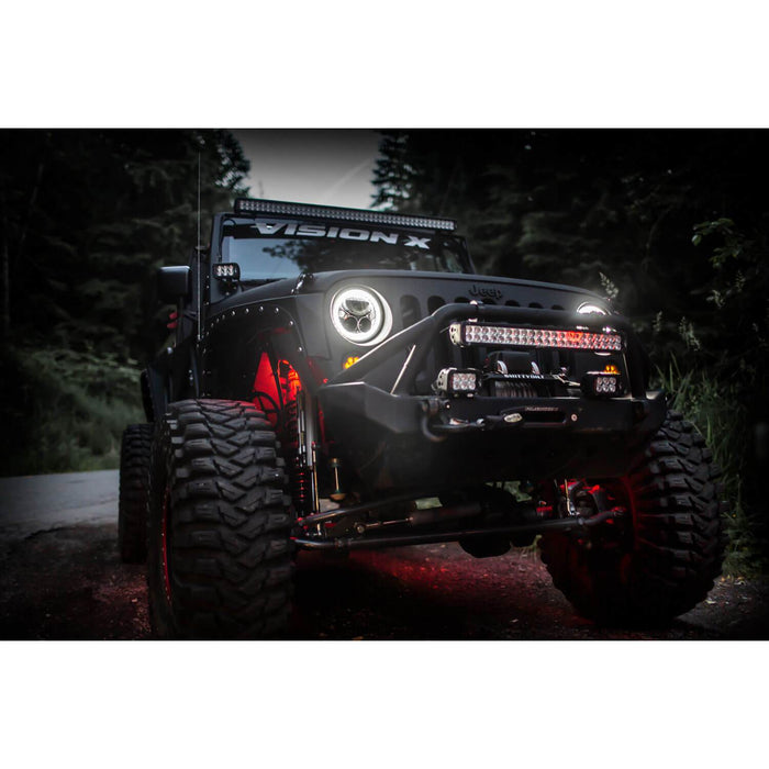 2007-2017 Jeep JK VX LED Headlight Kit - Black Chrome | Amber Halo
