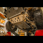 View of a C4 Fabrication 4Runner front skid plate installed